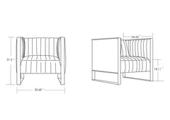 Manhattan Comfort Trillium 2-Piece Sofa and Armchair Set