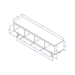 Manhattan Comfort Salle 72.63" TV Stand with Solid Wood Legs