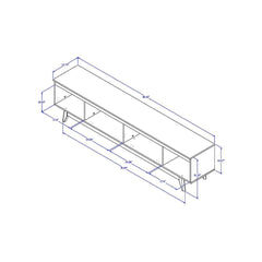 Manhattan Comfort Salle 86.41" TV Stand with Solid Wood Legs