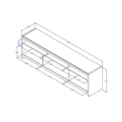 Manhattan Comfort Munoz 72.83" TV Stand with 3 Compartments and Media Shelves