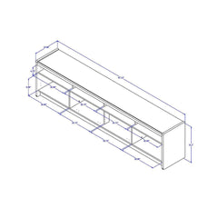 Manhattan Comfort Munoz 87.12" TV Stand with 3 Compartments and Media Shelves