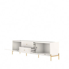 Manhattan Comfort Jasper 86.69" TV Stand with Steel Gold Legs