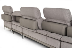 HomeRoots 39" Grey Fabric  Foam  Wood  And Stainless Steel Sectional Sofa