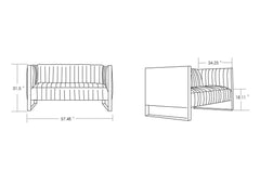 Manhattan Comfort Trillium 3-Piece Sofa, Loveseat and Armchair