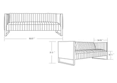 Manhattan Comfort Trillium 3-Piece Sofa, Loveseat and Armchair