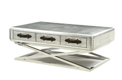 HomeRoots 51" X 33" X 19" Aluminum Coffee Table