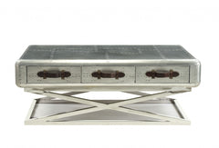 HomeRoots 51" X 33" X 19" Aluminum Coffee Table