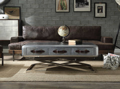 HomeRoots 51" X 33" X 19" Aluminum Coffee Table