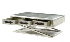 HomeRoots 51" X 33" X 19" Aluminum Coffee Table