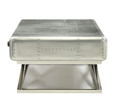 HomeRoots 51" X 33" X 19" Aluminum Coffee Table