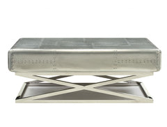 HomeRoots 51" X 33" X 19" Aluminum Coffee Table