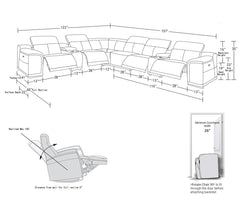 HomeRoots 26"7" X 32"0 X 266".4 Power Reclining 8Pc Sectional