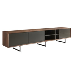 HomeRoots 94" Gray Open Shelving Tv Stand