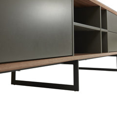 HomeRoots 94" Gray Open Shelving Tv Stand