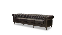 HomeRoots Black/Brown Classic Sofa 4 Places