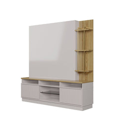 Manhattan Comfort Pomander 71.49" Free Standing Entertainment Center with Decor Shelves