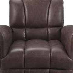 HomeRoots 35" Retro Brown Top Grain Leather And Steel Patchwork Club Chair