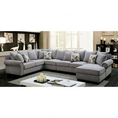 Furniture of America Pradeep Transitional U-Shape Sectional in Gray