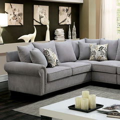 Furniture of America Pradeep Transitional U-Shape Sectional in Gray