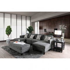 Furniture of America Lisa Transitional Sectional with Ottoman