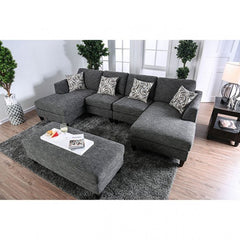 Furniture of America Lisa Transitional Sectional with Ottoman