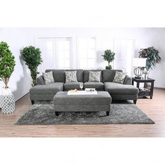 Furniture of America Lisa Transitional Sectional with Ottoman