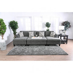 Furniture of America Lisa Transitional Sectional with Ottoman