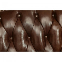 Furniture of America Gevden Traditional Faux Leather Tufted Sofa