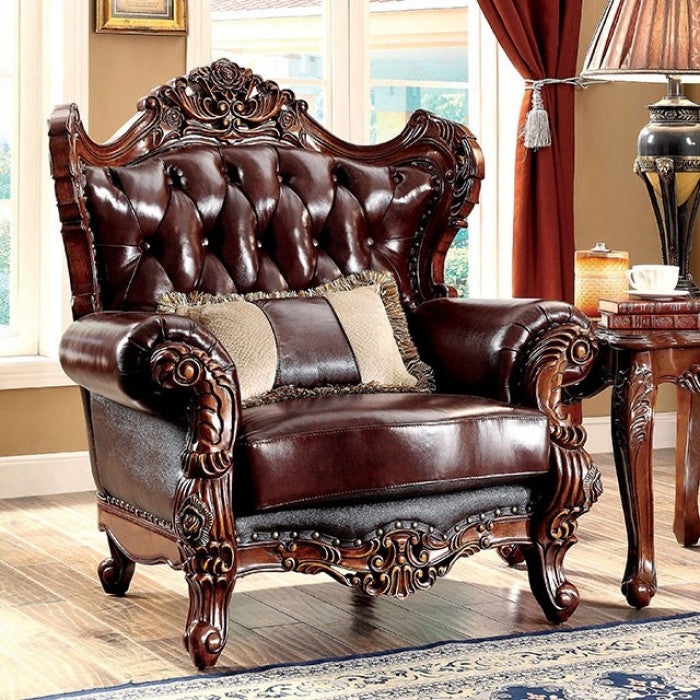 Furniture of America Grenda Traditional Tufted Arm Chair