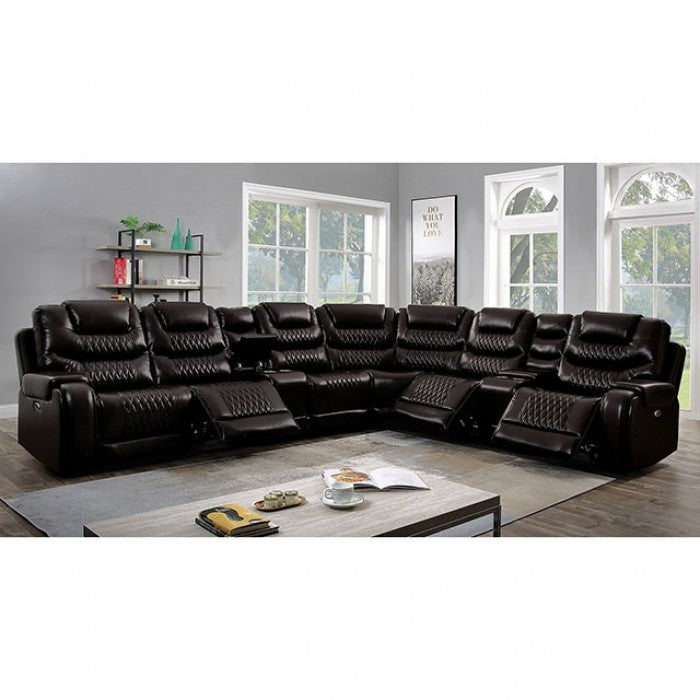 Furniture of America Tombolo Reclining Sectional with Armless Chair